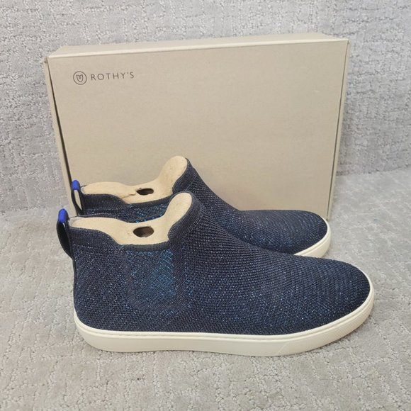 Rothy's The Chelsea Women's Size US 11.5 Metallic Lattice Ankle Boots Shoes - Picture 3 of 10